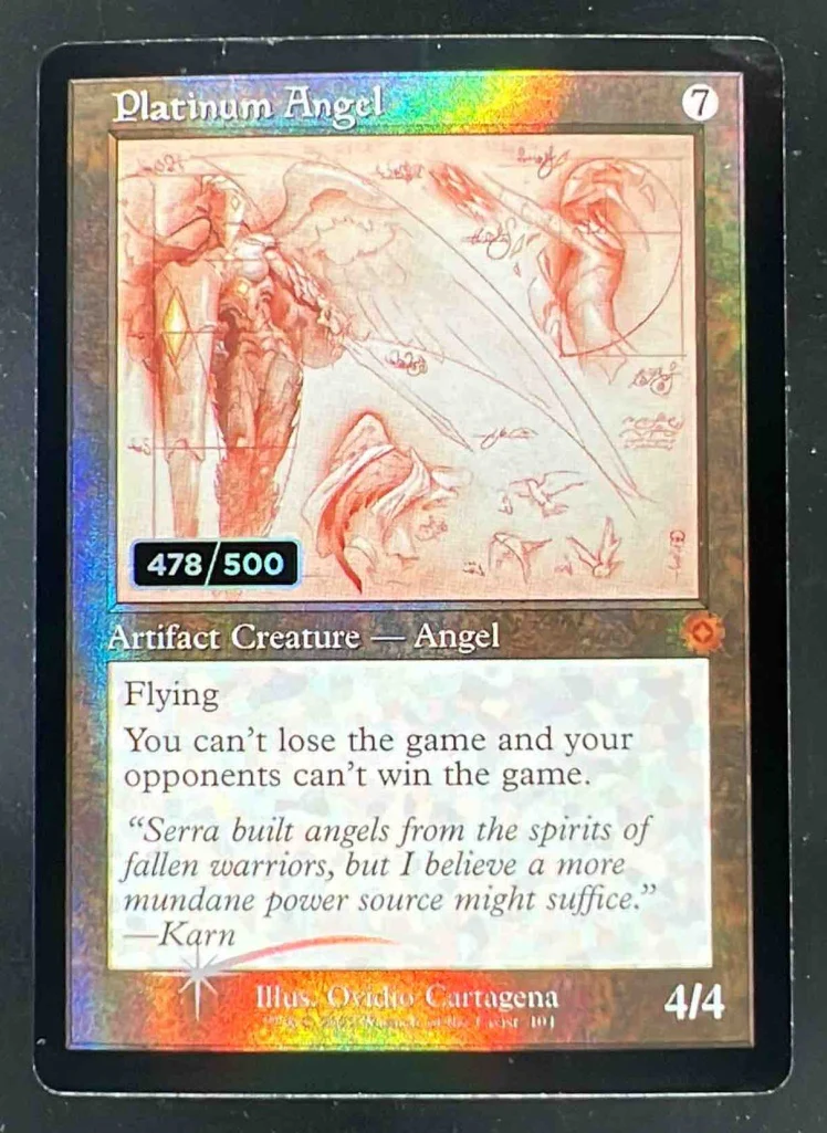 Magic The Gathering Platinum Angel Schematic Serial Numbered The Brothers' War