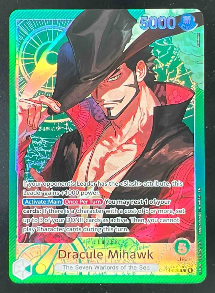 One Piece Dracule Mihawk - OP14-020 Alternate Art - The Azure Sea's Seven OP14