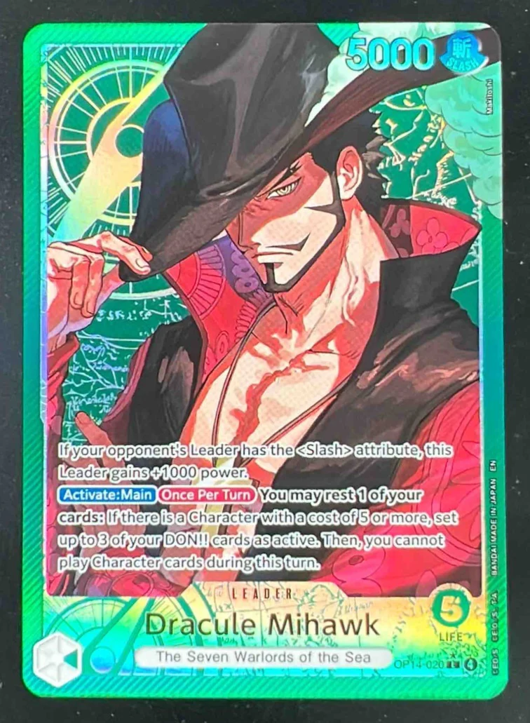 One Piece Dracule Mihawk - OP14-020 Alternate Art - The Azure Sea's Seven OP14