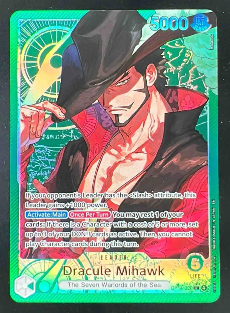 One Piece Dracule Mihawk - OP14-020 Alternate Art - The Azure Sea's Seven OP14