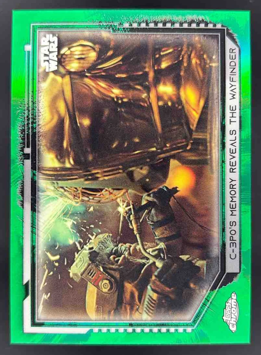2021 Topps Chrome Star Wars Legacy Green #9 C-3PO s Memory Reveals Wayfinder /50