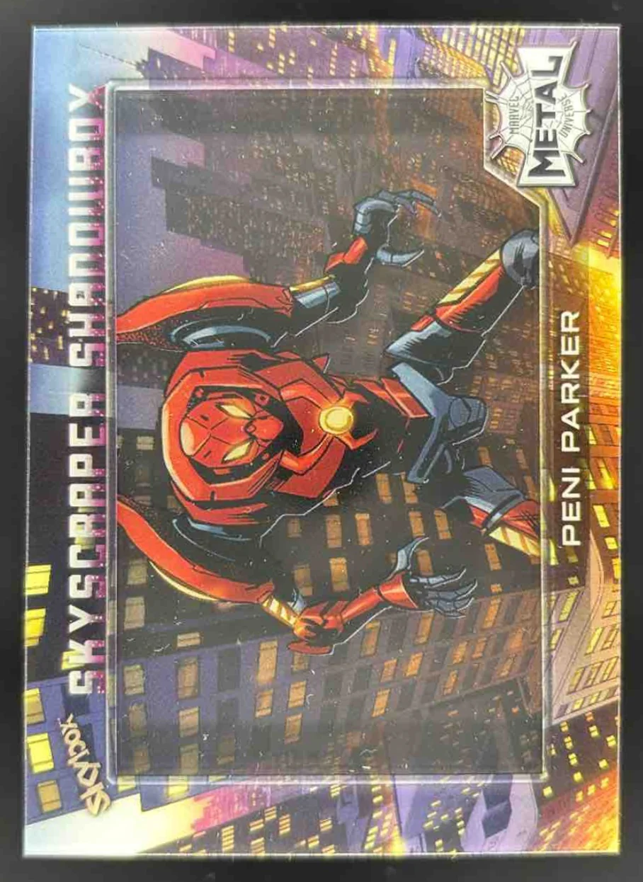 2021 SkyBox Marvel Metal Universe Spider-Man Skyscraper Shadow Box Peni Parker