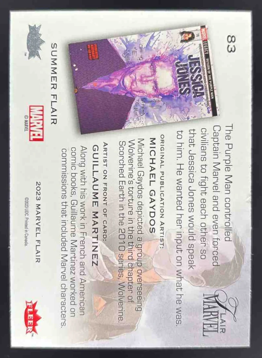 2023 Fleer Marvel Flair Summer #83 Purple Man /50 - Image 2