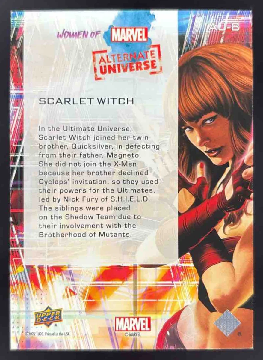 2024 Upper Deck Women of Marvel Alternate Universe #AU-8 Scarlet Witch /499 - Image 2