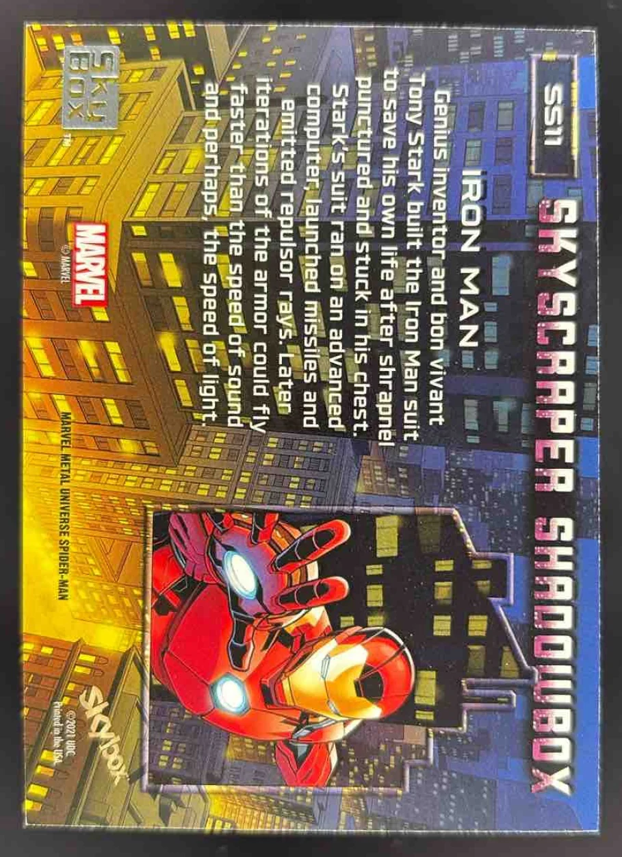 2021 Upper Deck Marvel Skyscraper Shadowbox #SS11 Iron Man - Image 2