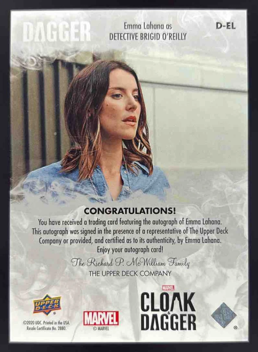 2020 Upper Deck Marvel Cloak Dragger Auto Emma Lahana Brigid O'Reilly - Image 2
