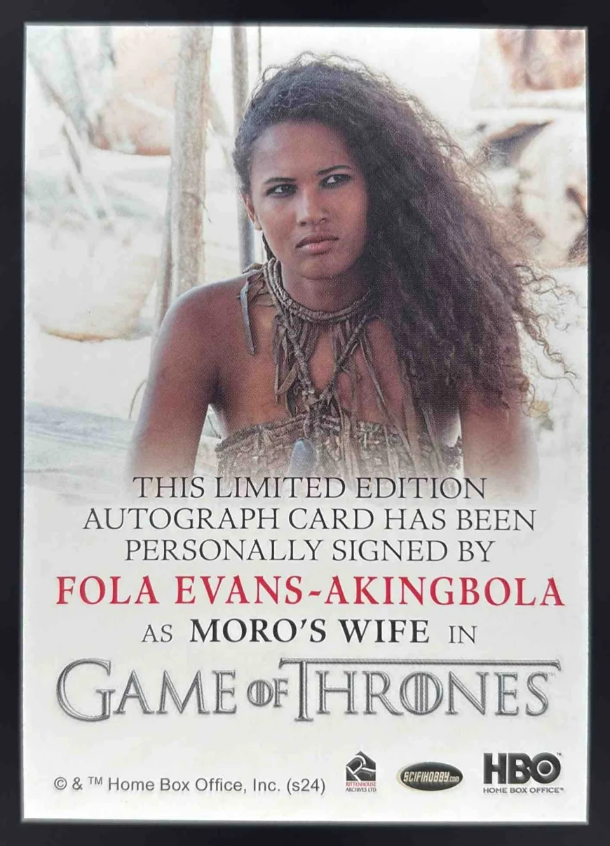 2025 Game of Thrones: The Great Houses Full Bleed #NNO Fola Evans-Akingbola Auto - Image 2