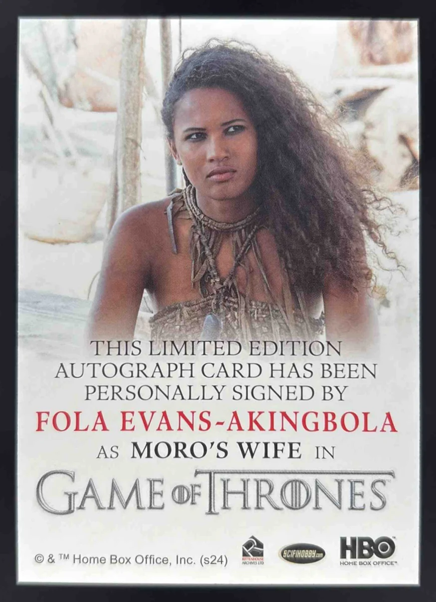 2025 Game of Thrones: The Great Houses Full Bleed Auto #NNO Fola Evans-Akingbola - Image 2