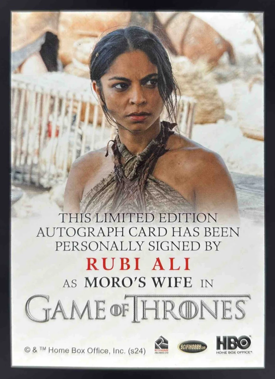 2025 Game of Thrones: The Great Houses Full Bleed #NNO Rubi Ali Autograph Auto - Image 2