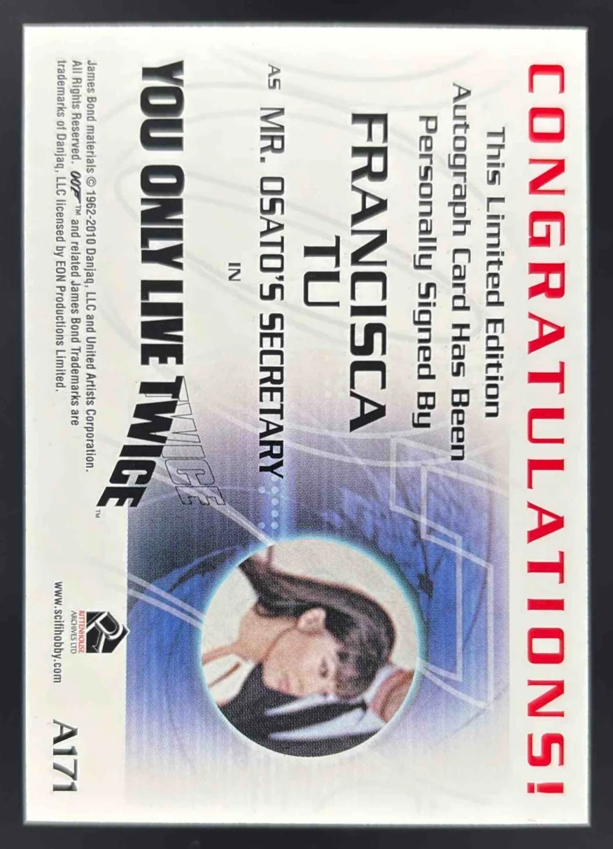 Rittenhouse 007 You Only Live Twice Auto Francisca Osato's Secretary Autograph - Image 2