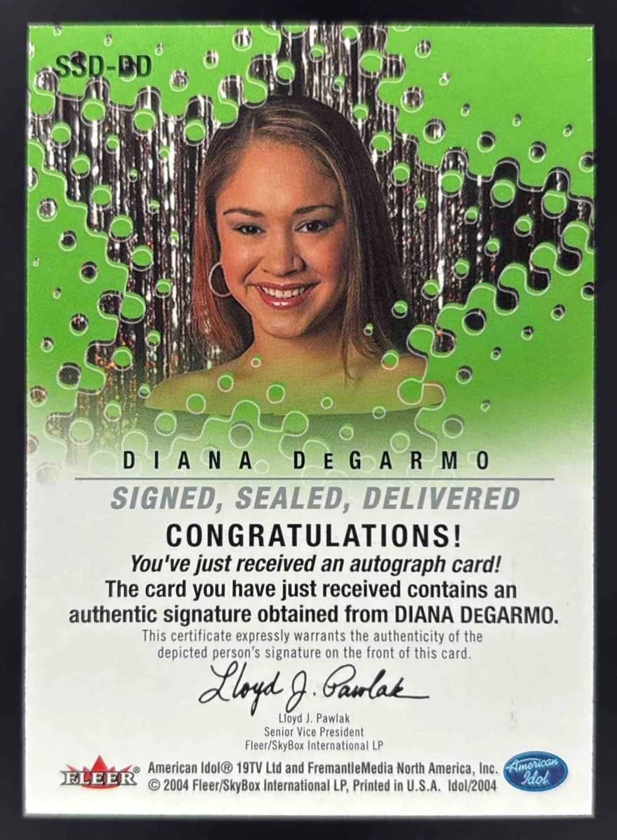 2004 Fleer American Idol Autograph Diana DeGarmo Auto - Image 2