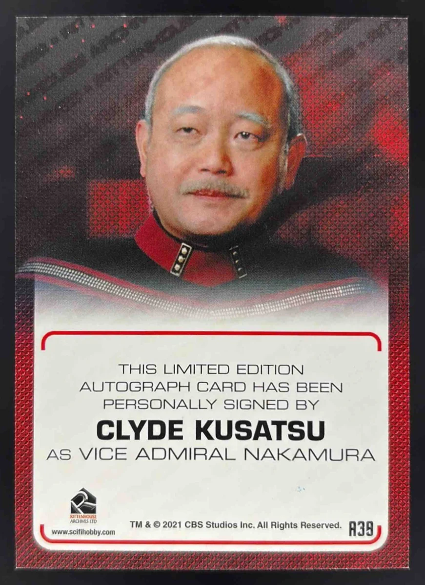 2021 Rittenhouse Star Trek Vice Admiral Nakamura Clyde Kusatsu Auto - Image 2