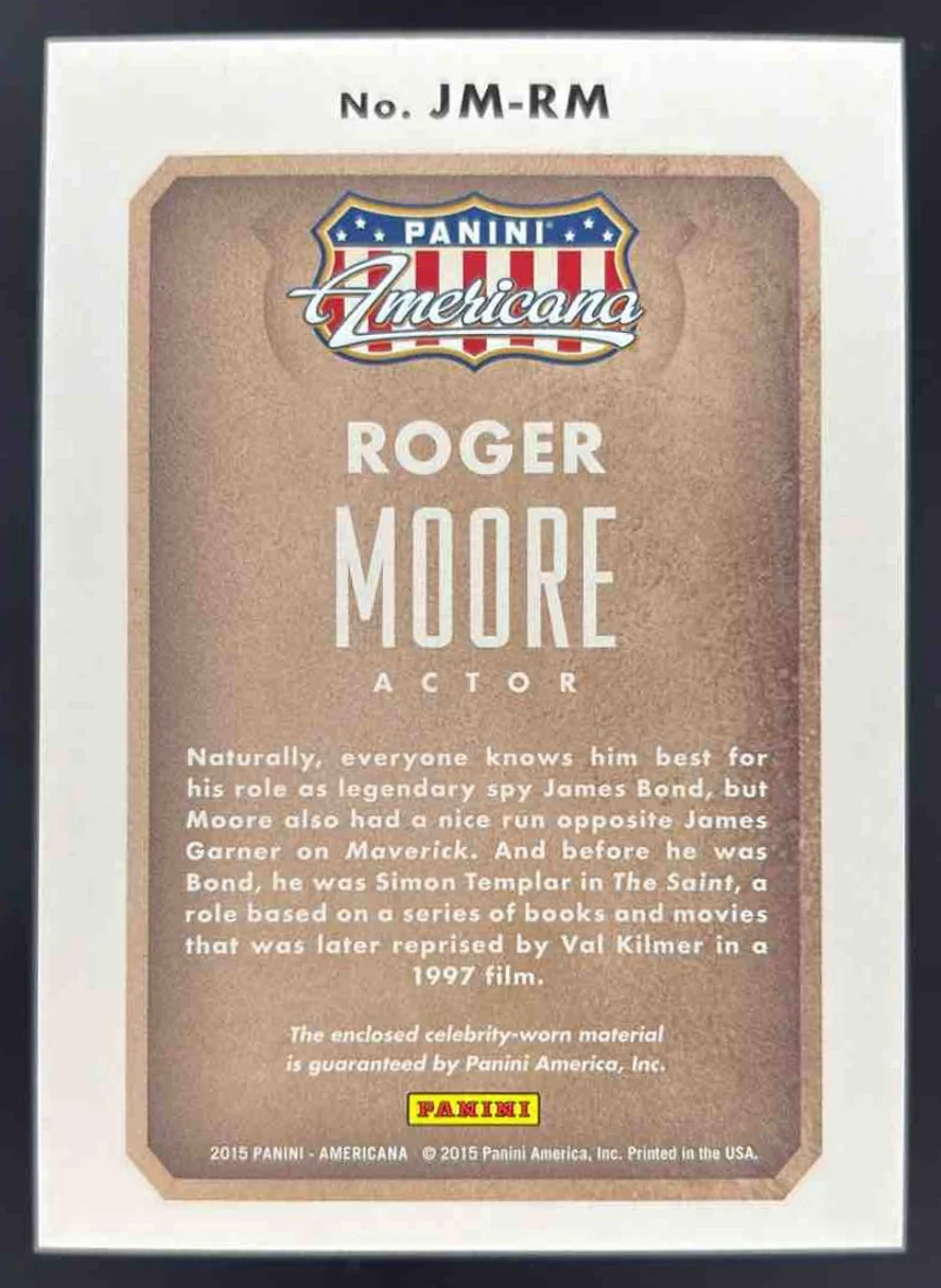 2015 Panini Americana Jumbo Authentic Materials Roger Moore /299 - Image 2