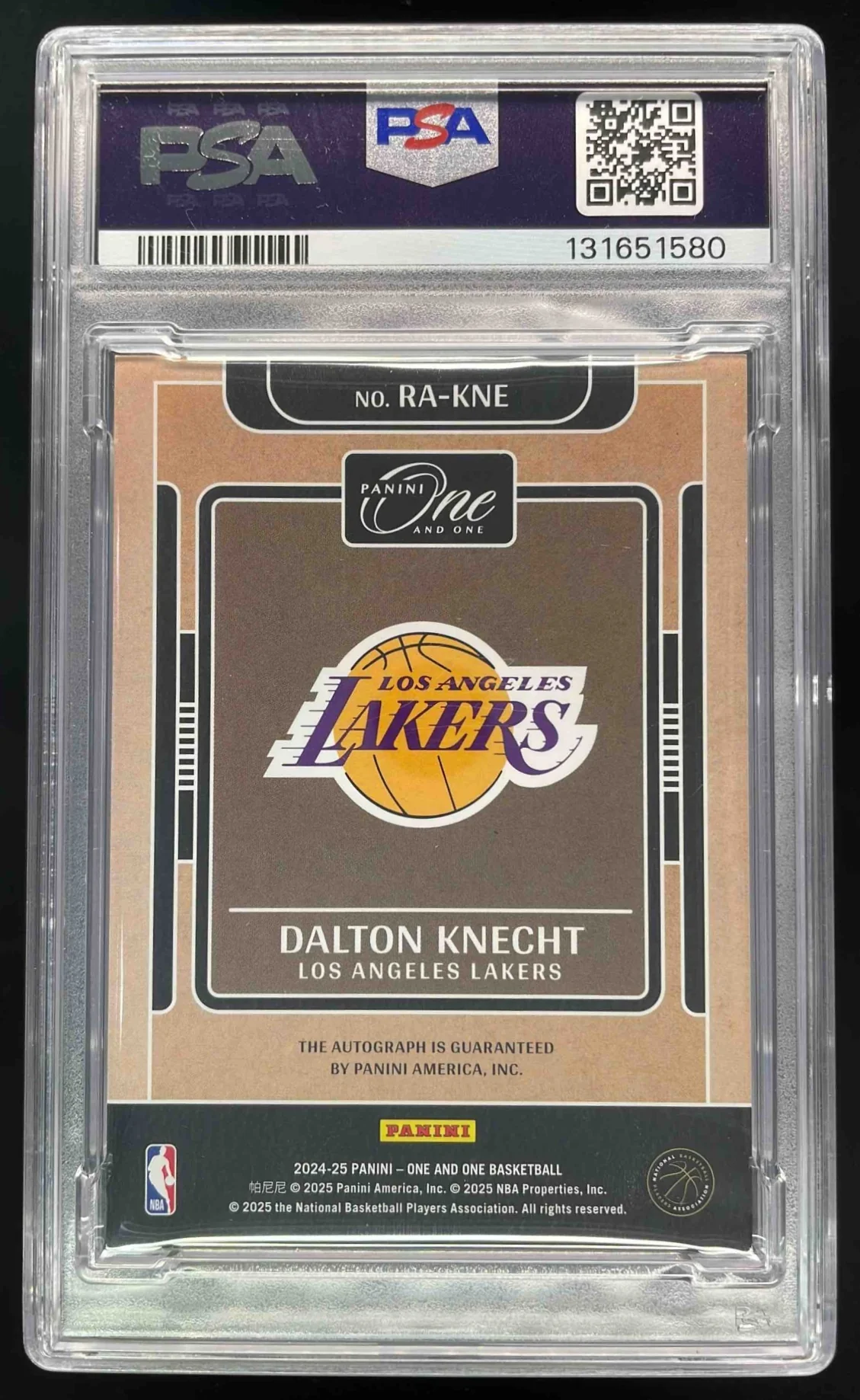 2024 Panini One and One Rookie Autographs Blue #6 Dalton Knecht Auto /49 PSA 7 - Image 2