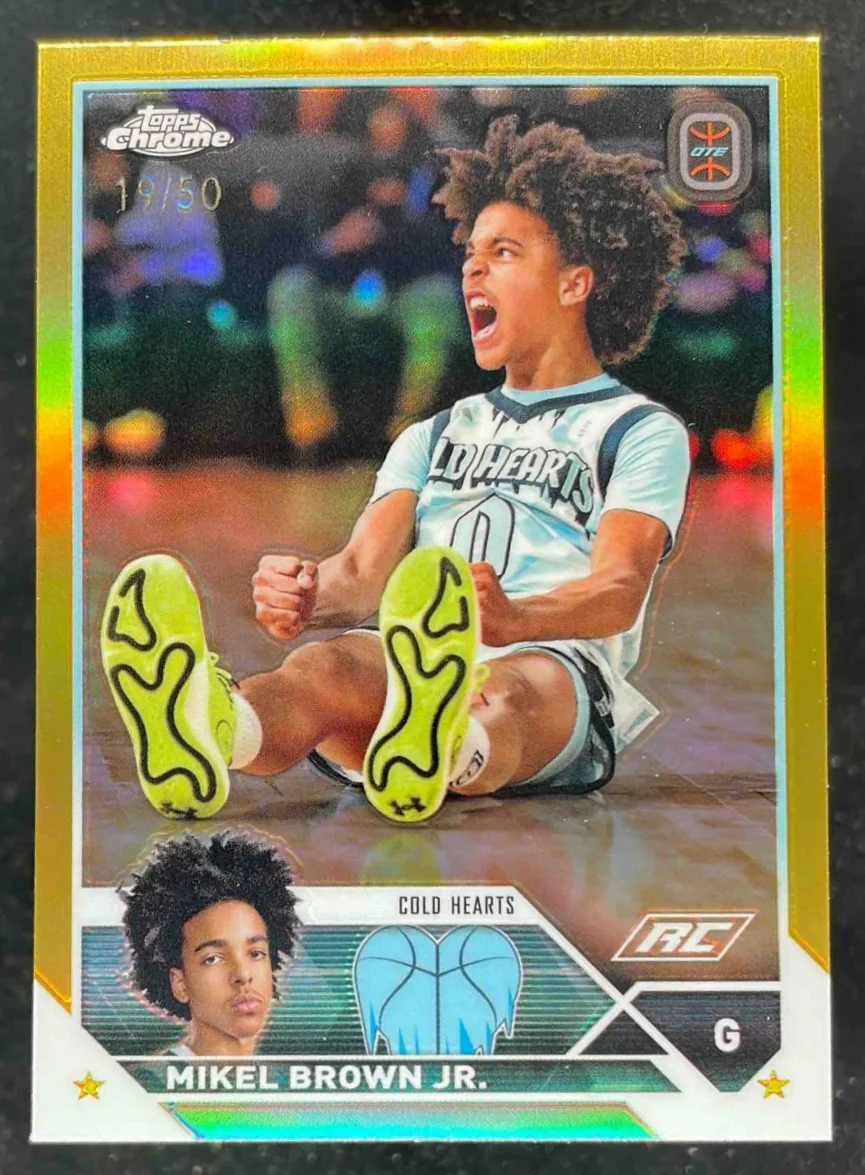 2023-24 Topps Chrome Overtime Elite Gold Refractors #96 Mikel Brown Jr./50