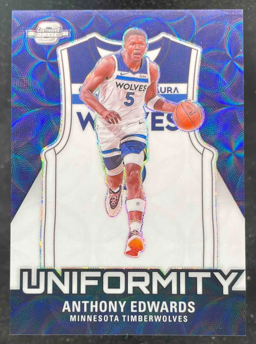 2023 Contenders Optic Uniformity International Black White Anthony Edwards /25