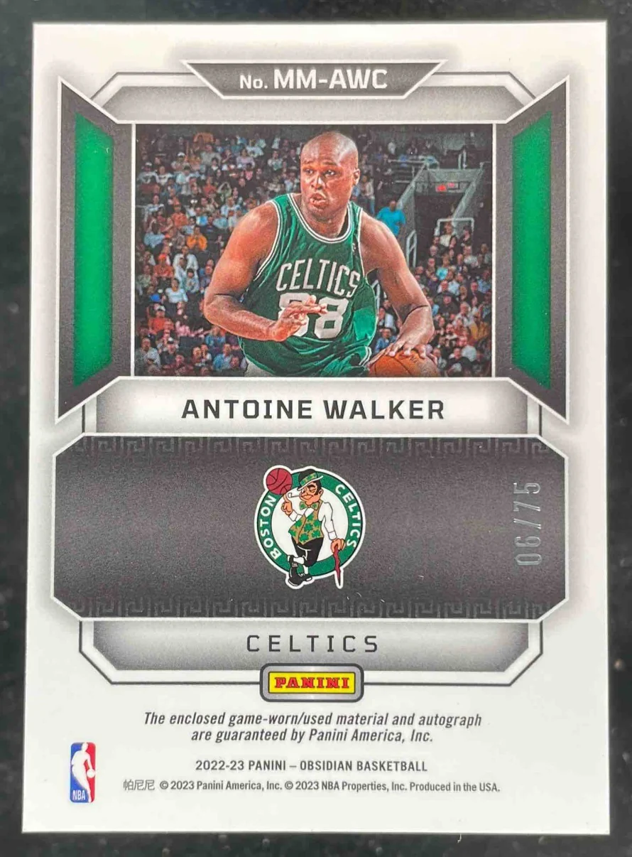 2022 Obsidian Matrix Material Autos Electric Etch Purple Antoine Walker Auto /75 - Image 2