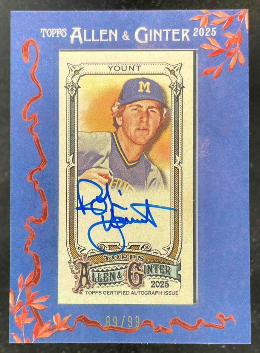 2025 Topps Allen & Ginter Framed Mini Blue Frame #MA-RY Robin Yount Auto /99