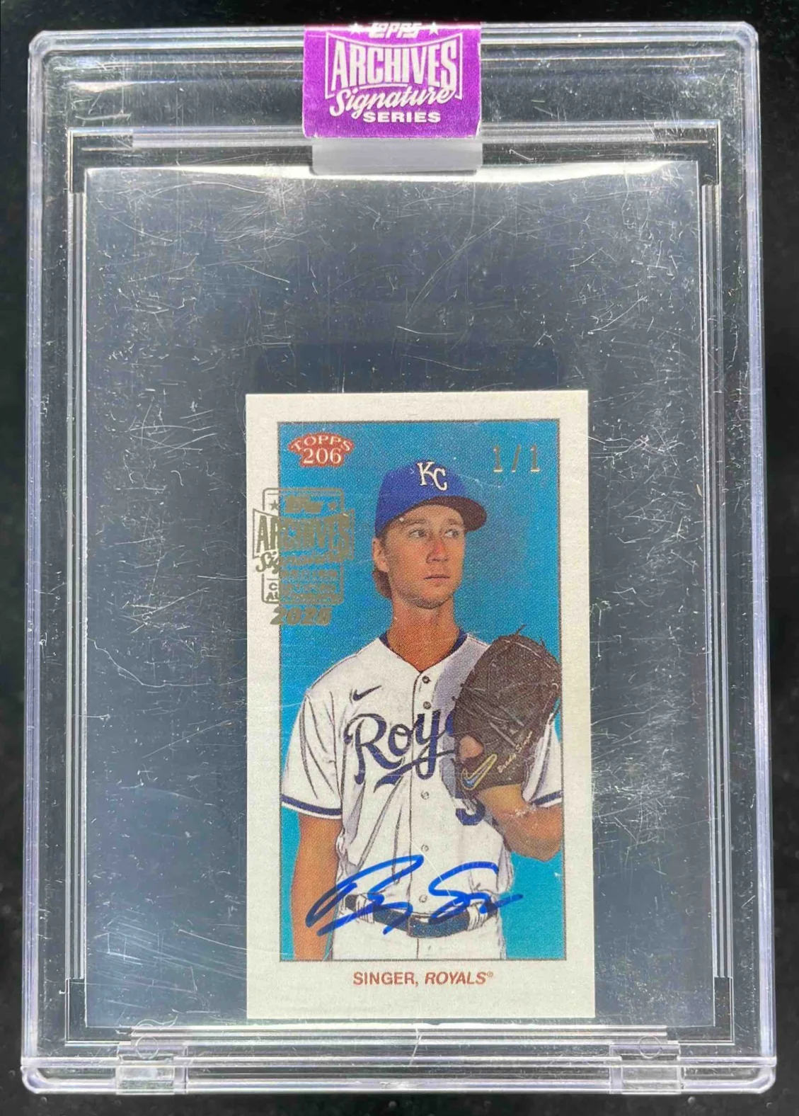 2025 Topps Archives Signature Series Autograph Mini Brady Singer Auto 1/1