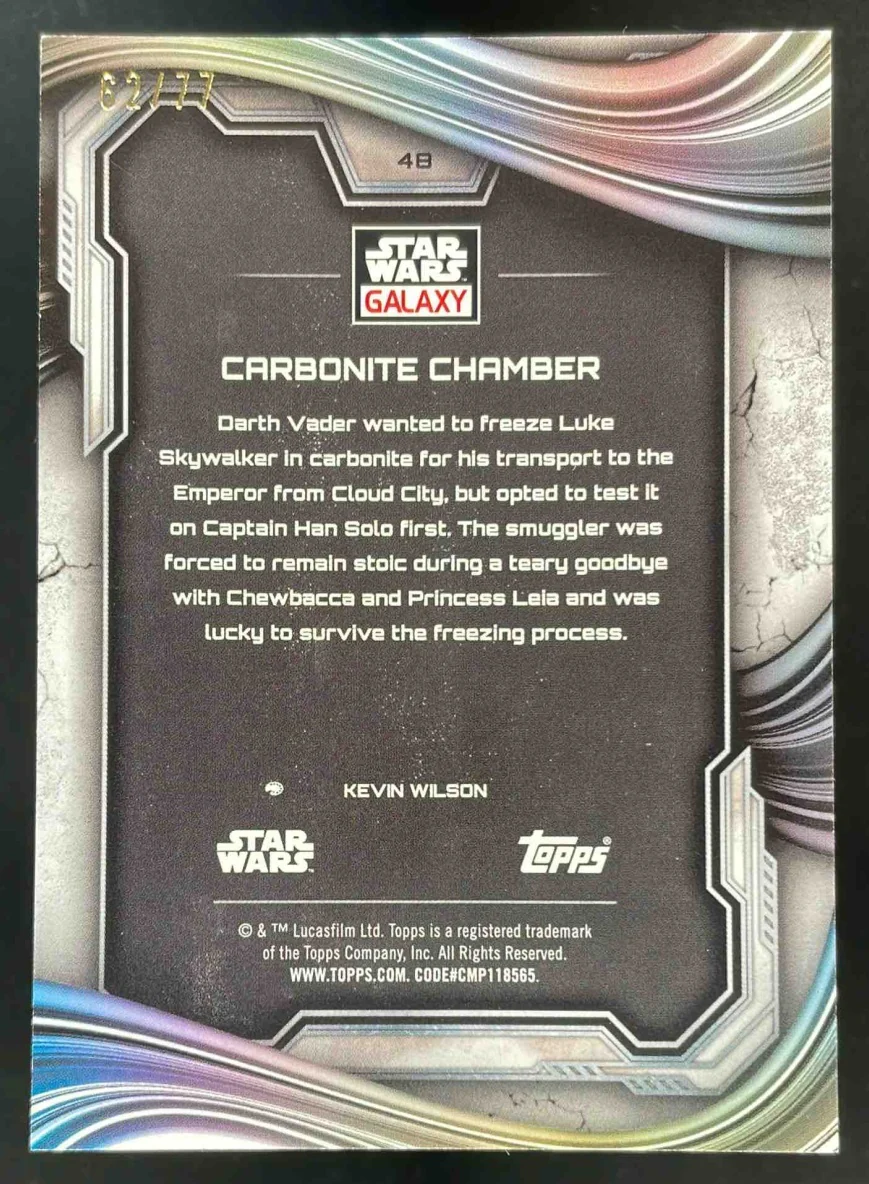 2025 Topps Chrome Star Wars Galaxy Star Wars LogoFractor Carbonite Chamber /77 - Image 2