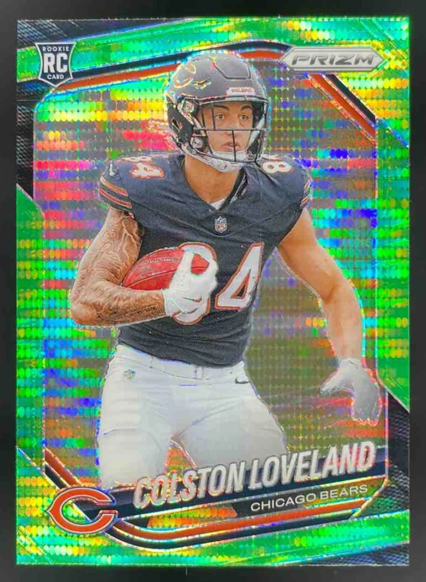 2025 Panini Prizm Neon Green Pulsar Prizm #319 Colston Loveland RC