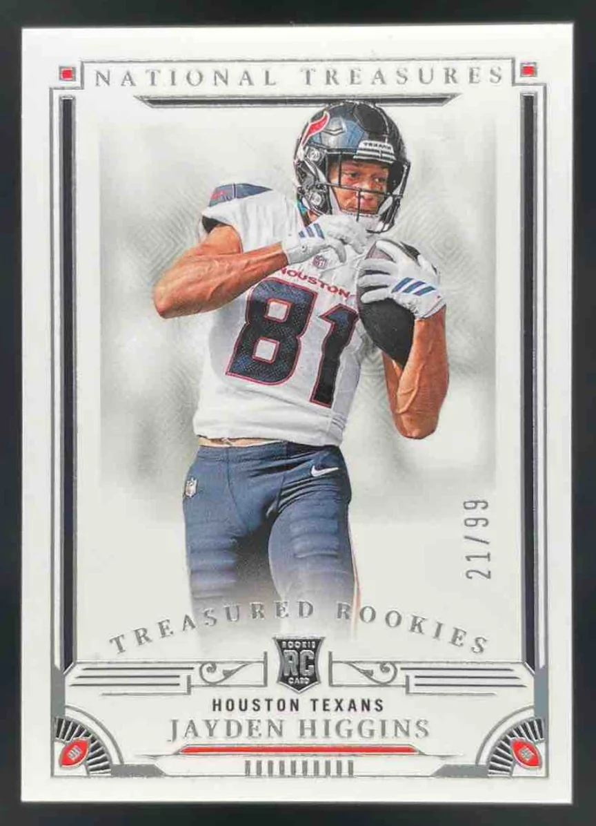 2025 Panini National Treasures Treasured Rookies #16 Jayden Higgins RC /99