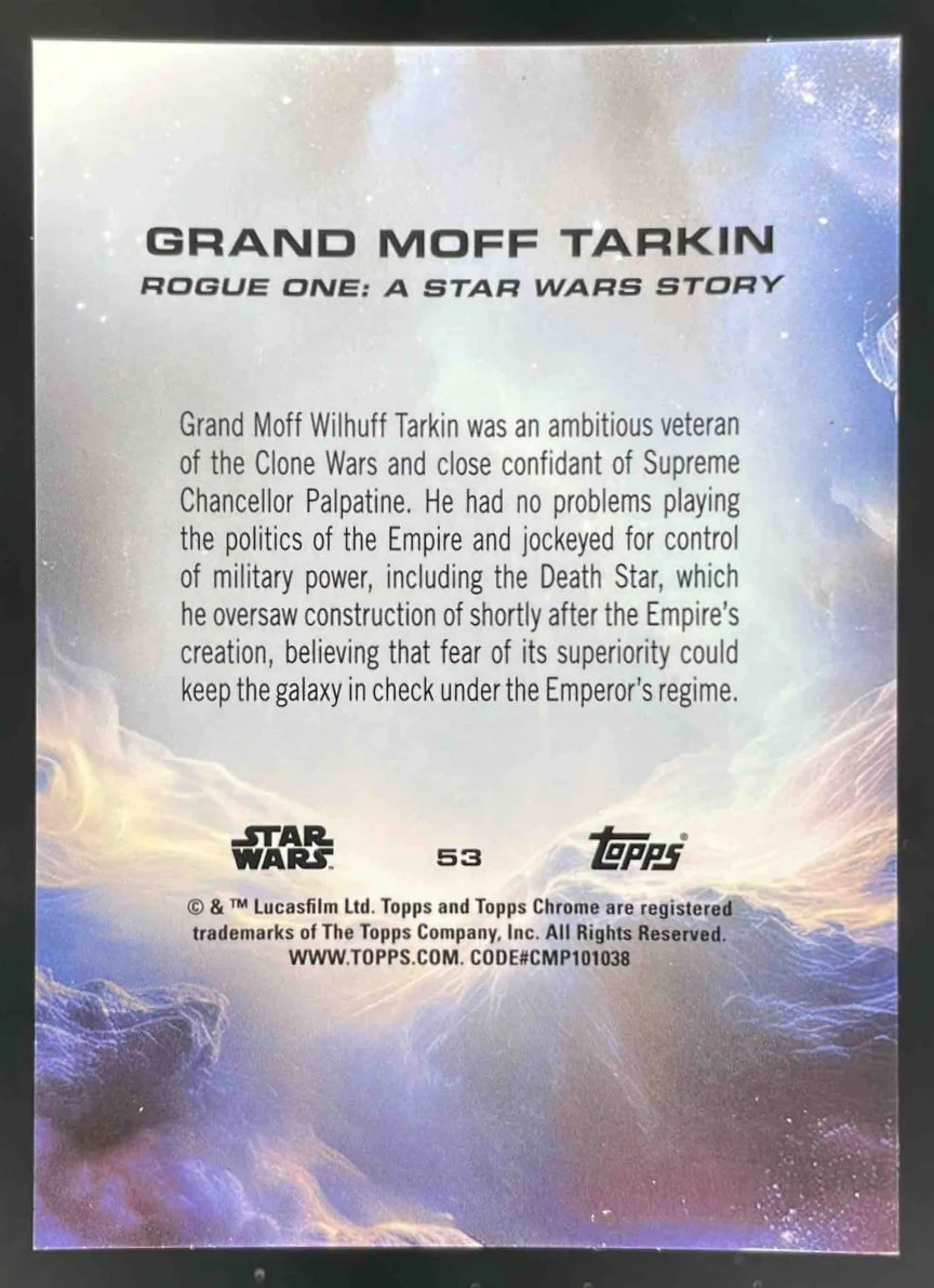 2025 Topps Chrome Star Wars Gold Mini Diamonds Refractor Grand Moff Tarkin /50 - Image 2