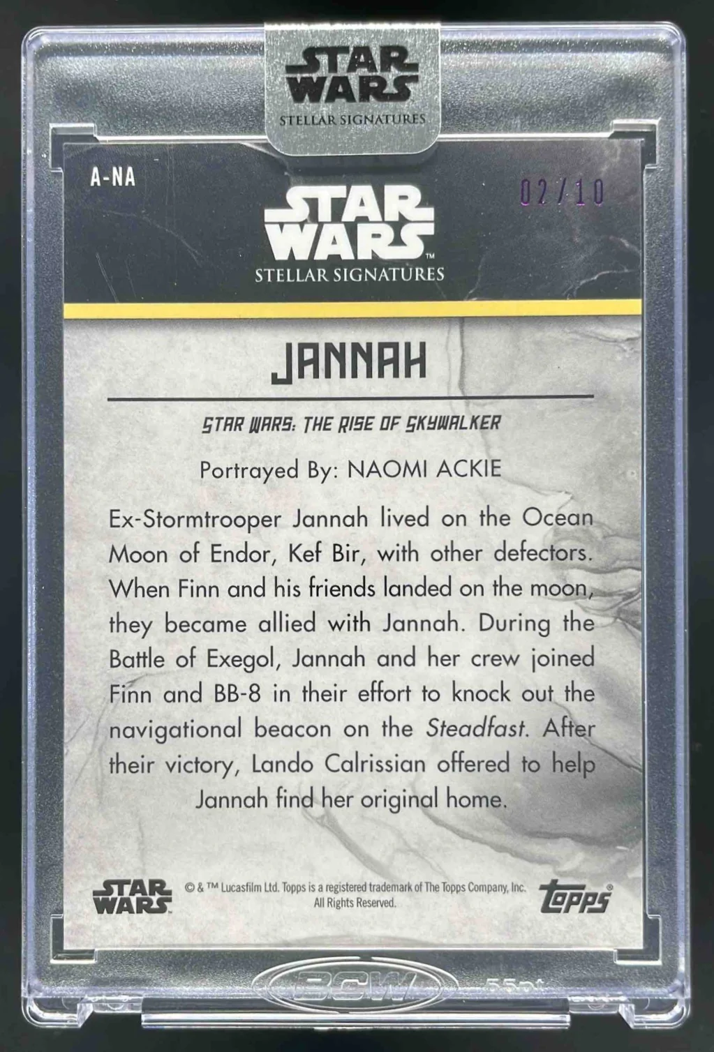 2022 Topps Star Wars Signature Series Orange #A-NA Naomi Ackie Auto /10 - Image 2