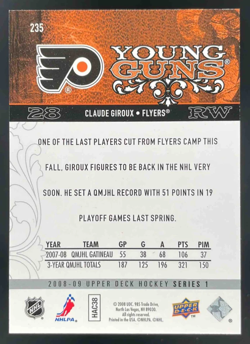 2008-09 Upper Deck #235 Claude Giroux Young Guns RC - Image 2