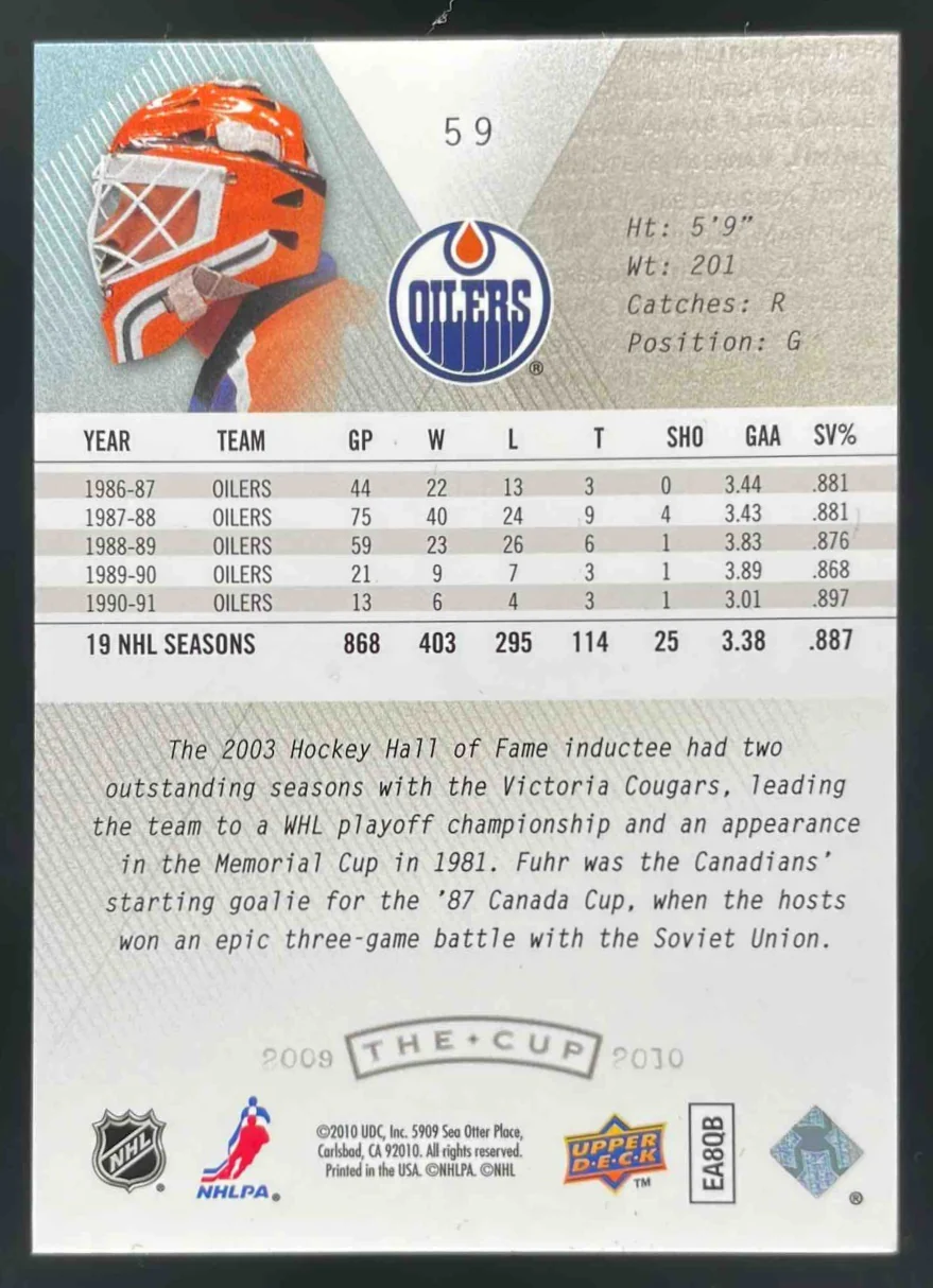 2009-10 Upper Deck The Cup #59 Grant Fuhr /249 - Image 2