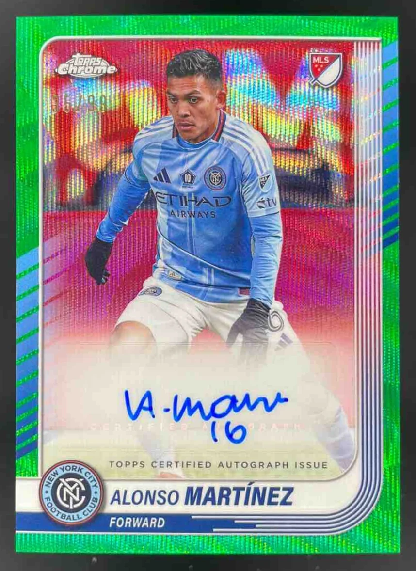 2025 Topps Chrome MLS Green Wave Refractor #CA-MZ Alonso Martinez Auto /99