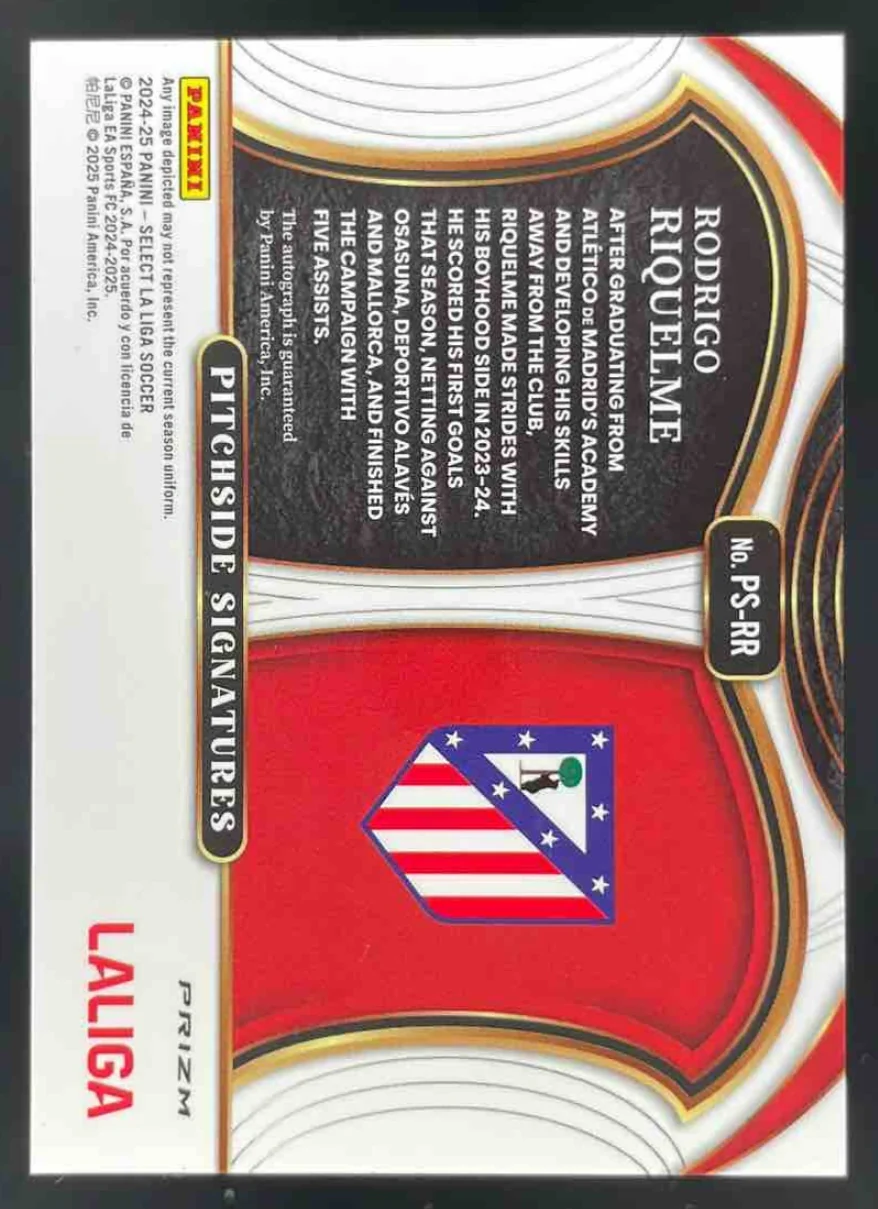 2024 Panini Select La Liga Pitchside Peacock Prizm #PS-RR Rodrigo Riquelme Auto - Image 2