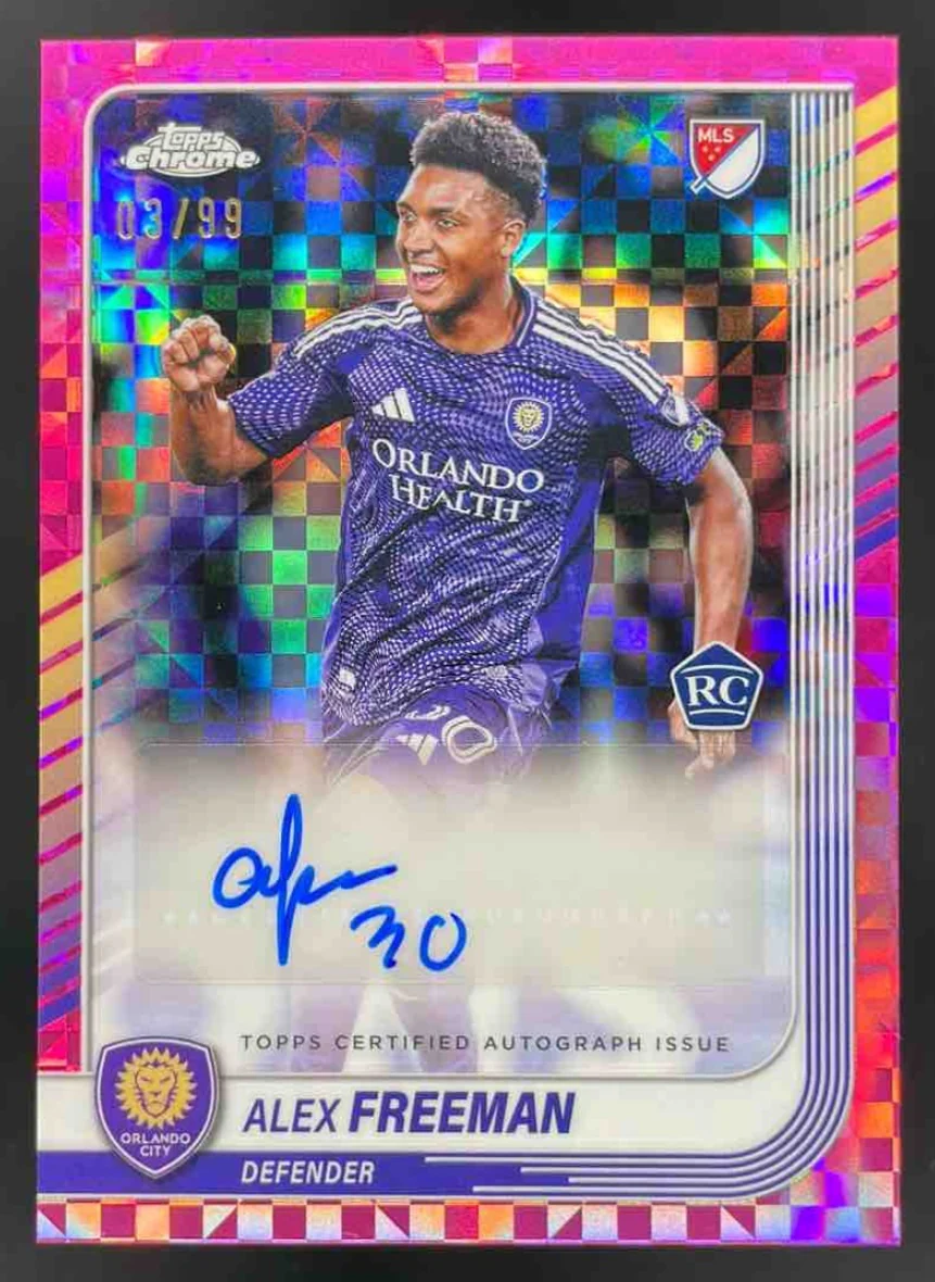 2025 Topps Chrome MLS Chrome Pink X-Fractor #CA-FN Alex Freeman Auto /99