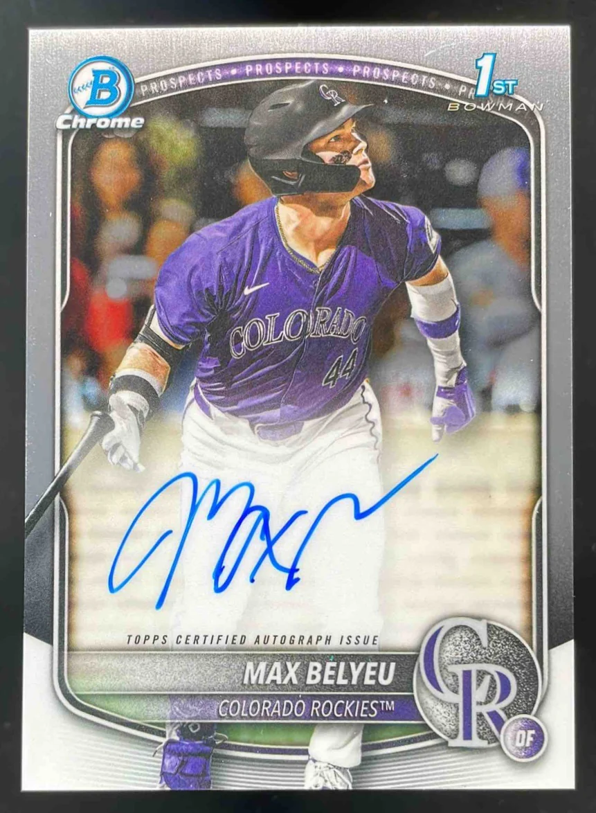 2025 Bowman Draft Chrome Prospect Autograph #CPA-MB Max Belyeu RC Auto