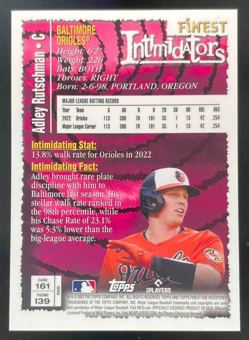 2023 Topps Finest Flashbacks #161 Adley Rutschman RC - Image 2