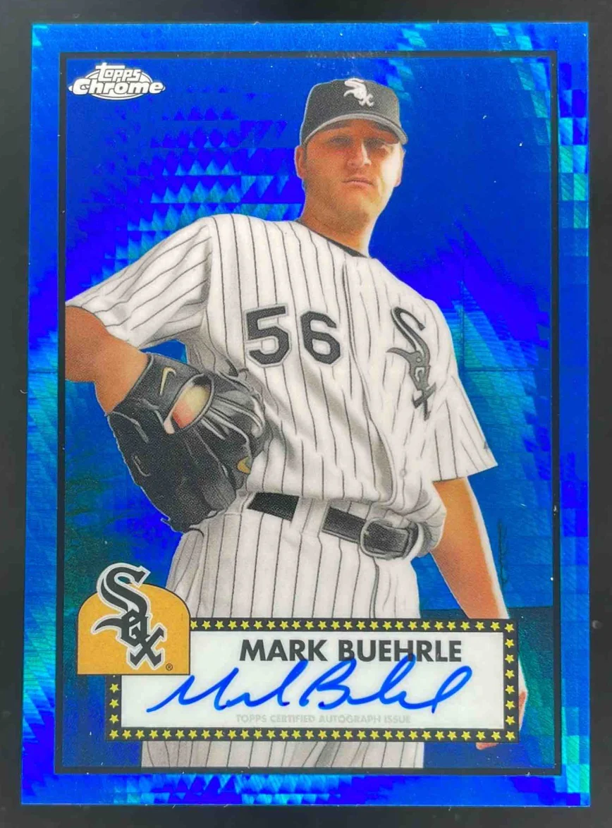 2021 Topps Chrome Platinum Anniversary Blue Prism #PA-MB Mark Buehrle Auto /99