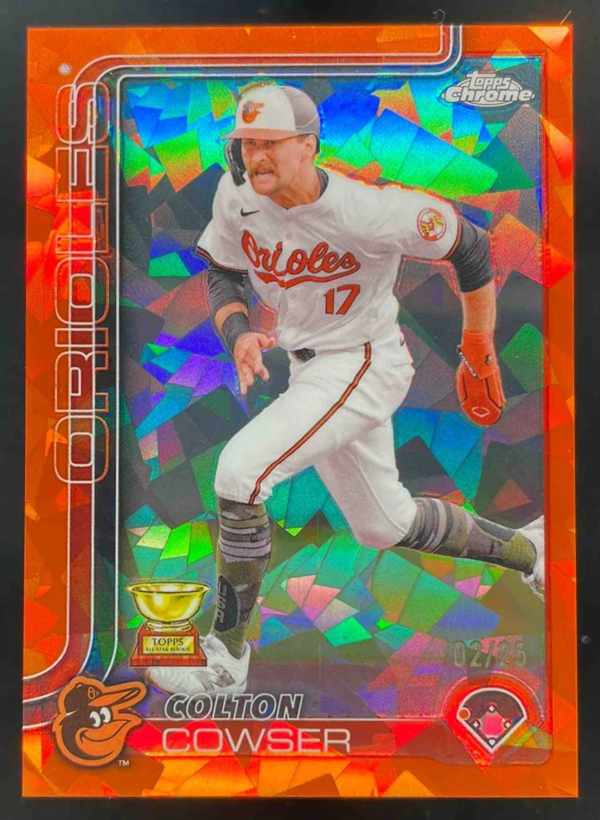 2025 Topps Chrome Sapphire Orange Refractor #44 Colton Cowser /25