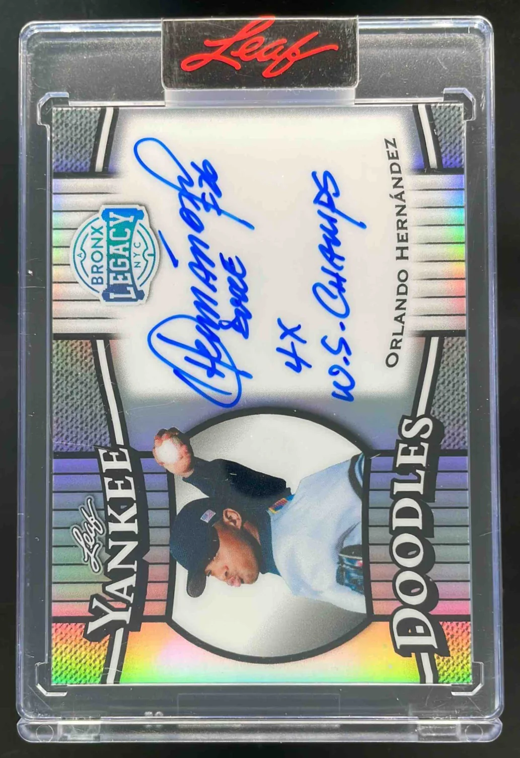 2025 Leaf A Bronx Legacy Yankee Doodles Silver Orlando Hernandez Auto /35