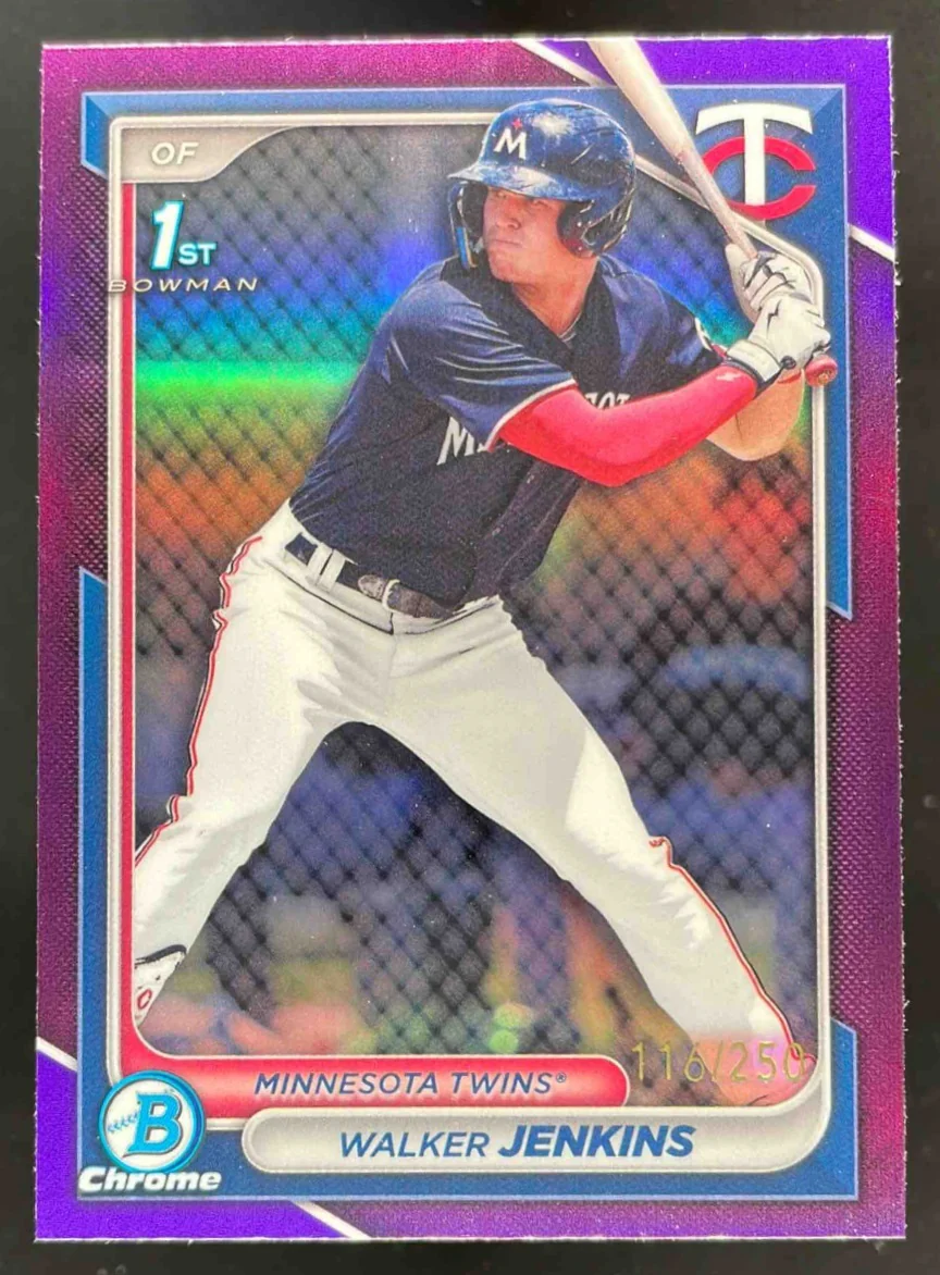 2024 Bowman Chrome Prospects Purple Refractors #BCP-43 Walker Jenkins RC /250