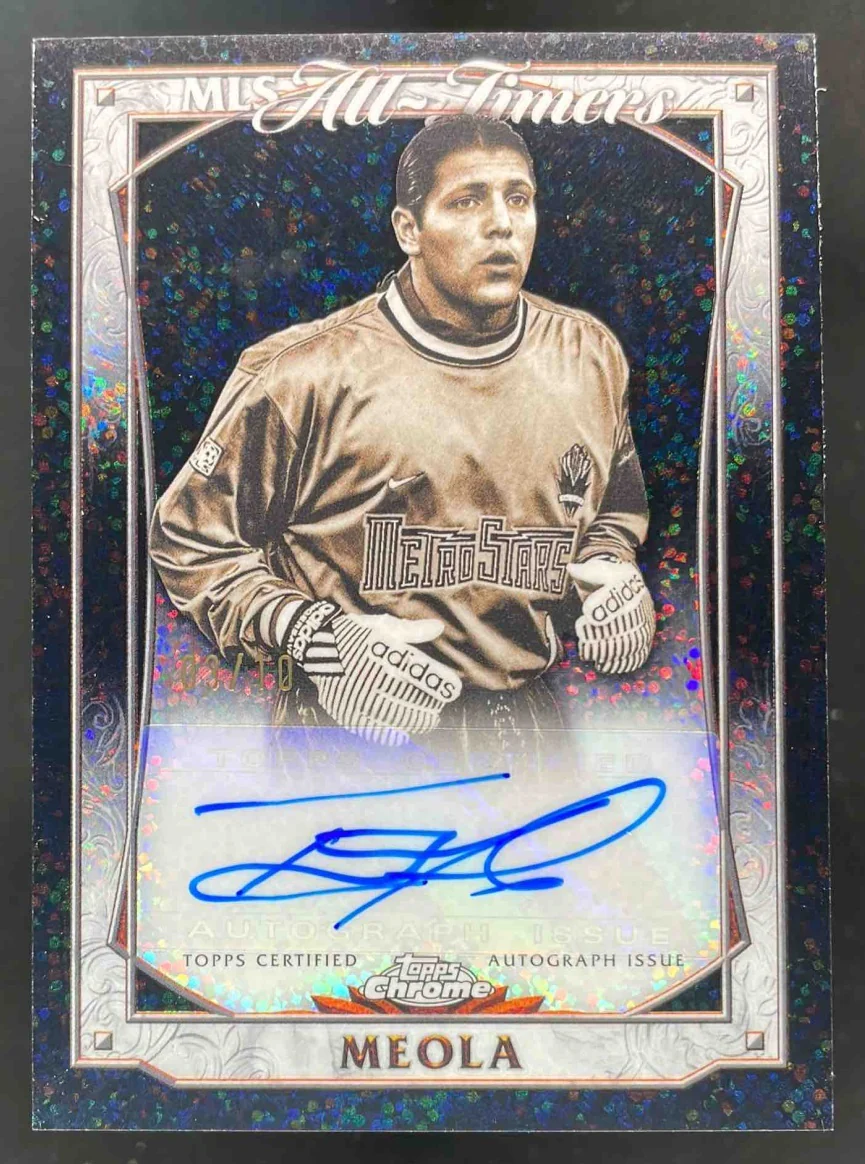 2025 Topps Chrome MLS All-Timers Black Speckle #ATA-TM Tony Meola Auto /10