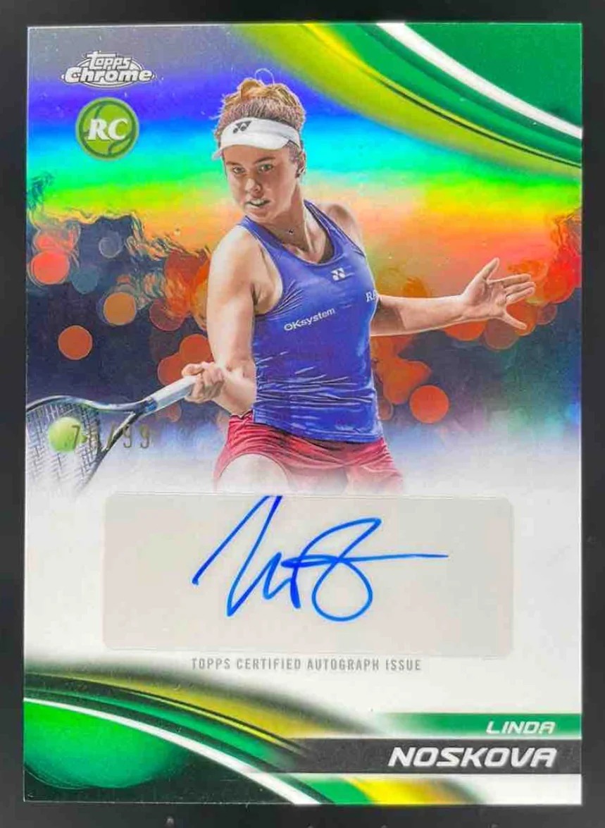 2025 Topps Chrome Autographs I Green Refractor #CA-LNA Linda Noskova Auto /99