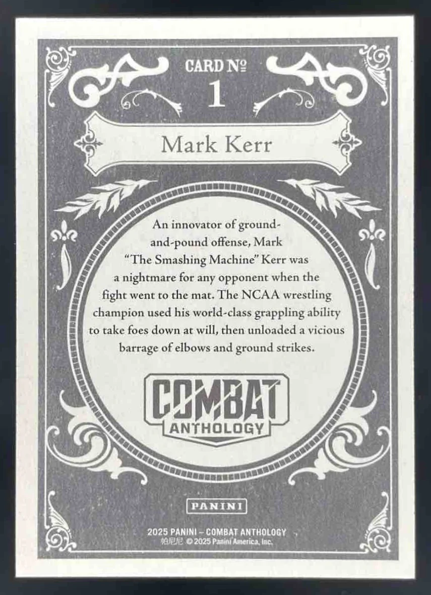 2025 Panini PFL Combat Anthology Golden Age Gold Fireworks #1 Mark Kerr /10 - Image 2