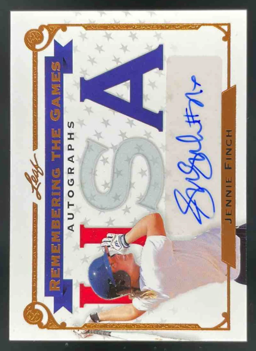 2011 Leaf Remembering the Games Autograph Jennie Finch Auto /25