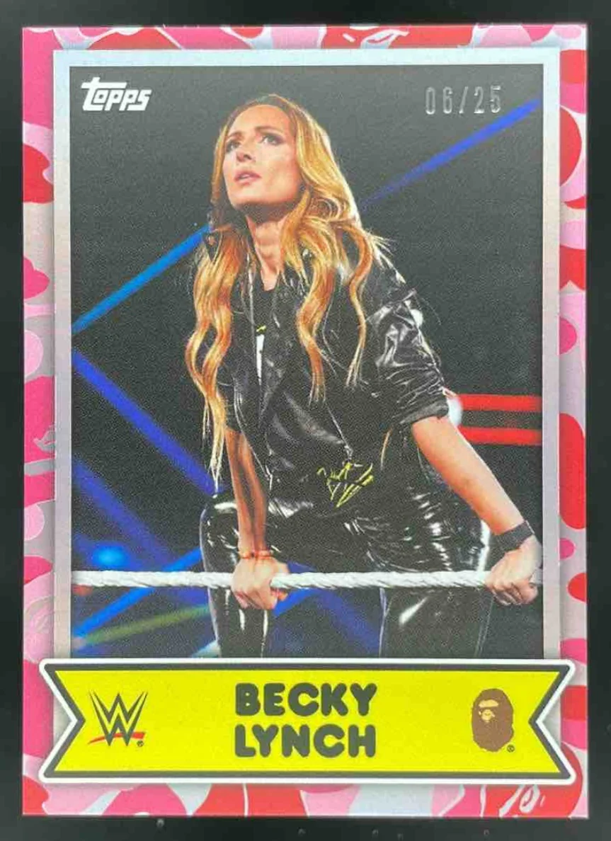 2025 Topps WWE x Bape Pink Camo #9 Becky Lynch /25