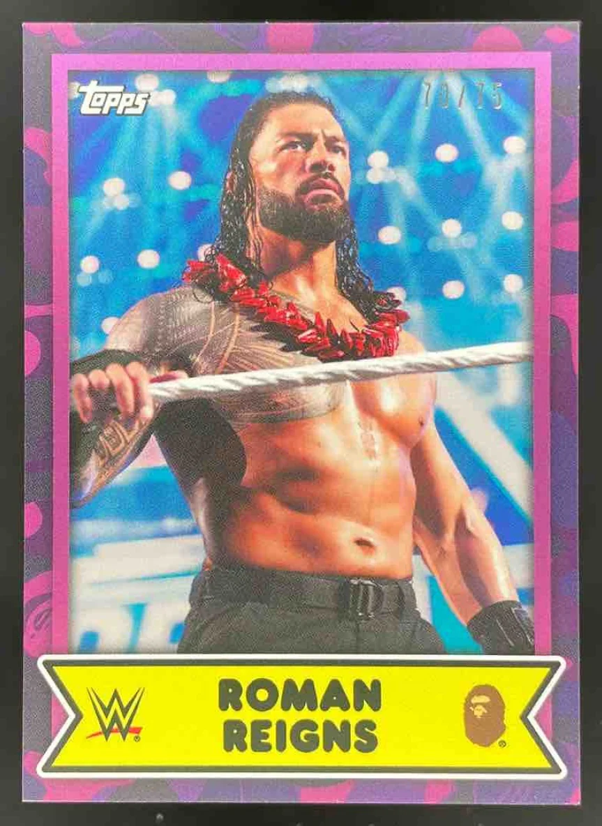 2025 Topps WWE x Bape Purple Camo #4 Roman Reigns /75