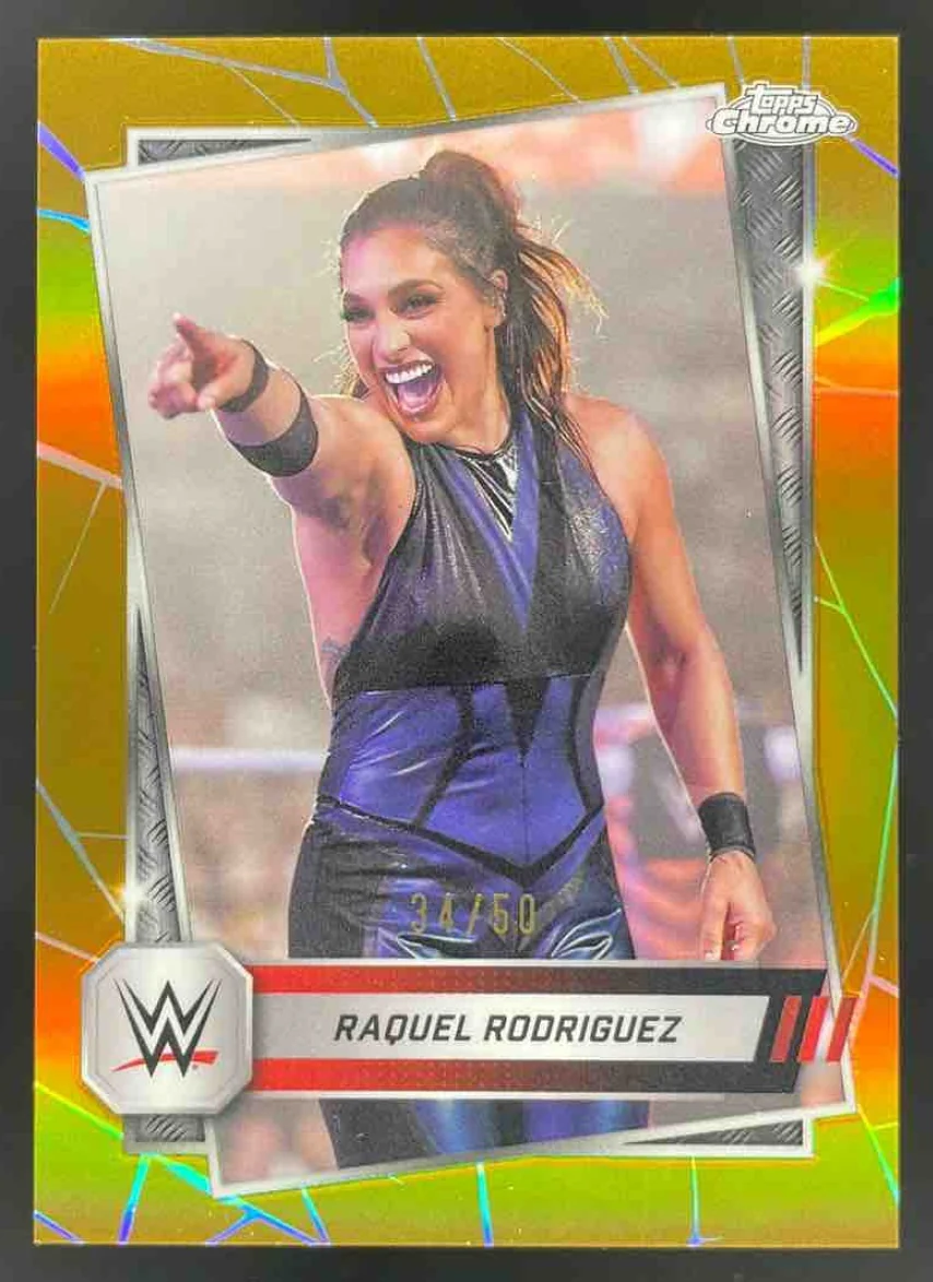 2025 Topps Chrome WWE Gold Refractors #48 Raquel Rodriguez /50