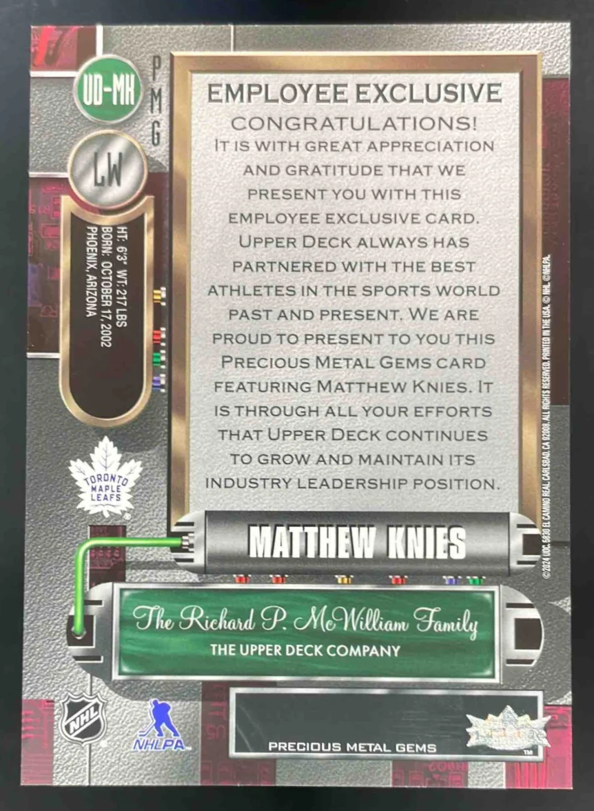2024 Metal Universe Pink Precious Metal Gems Employee Exclusive Matthew Enies - Image 2