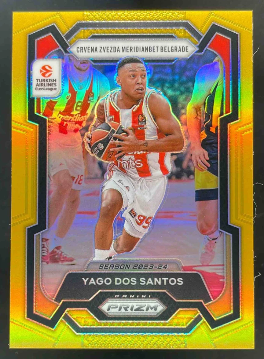 2023-24 Panini Prizm Turkish Airlines EuroLeague Gold #165 Yago Dos Santos /10