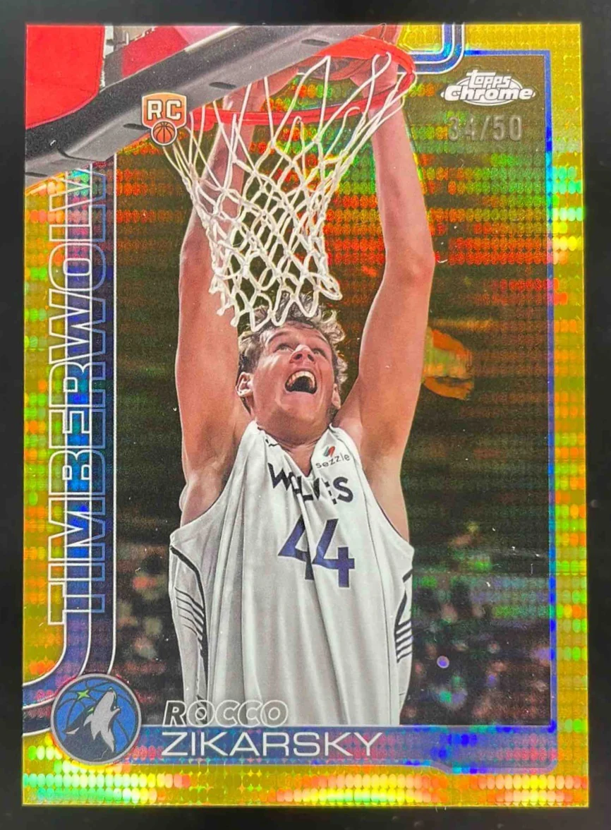 2025-26 Topps Chrome Pulsar Gold Refractor #296 Rocco Zikarsky RC /50