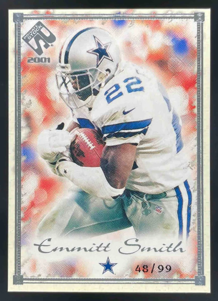 2001 Pacific Private Stock Silver Framed #28 Emmitt Smith /99